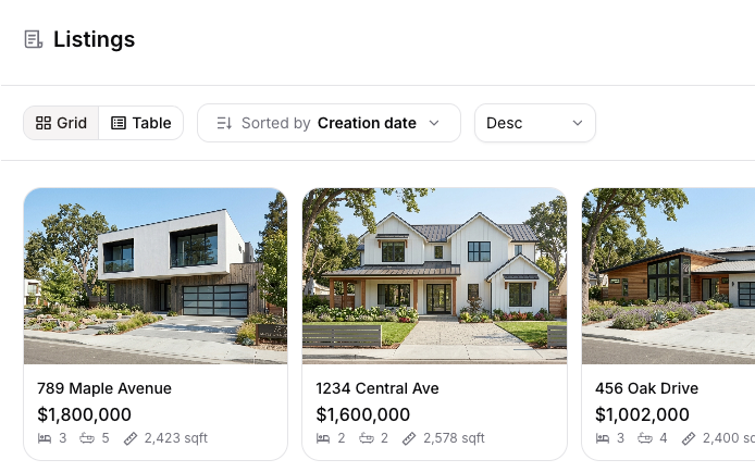 Properties & Listings product screenshot